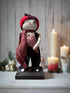 Primitive Handcrafted Christmas Snowman w/ Heart on Stand 13" - The Primitive Pineapple Collection
