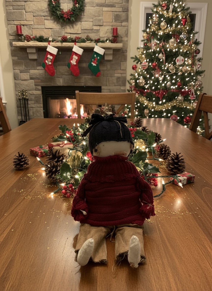 Primitive Handcrafted Henry Snowman Doll w/ Hat and Greens 10" - The Primitive Pineapple Collection