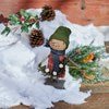Primitive Country Christmas Snowy Sarah with Snowball Garland Doll - The Primitive Pineapple Collection