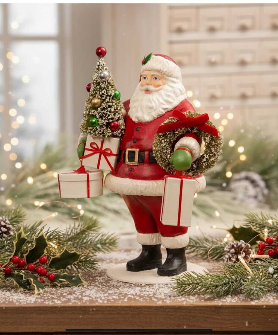 Bethany Lowe Christmas 12.5” Santa with Christmas Presents TD3163 - The Primitive Pineapple Collection
