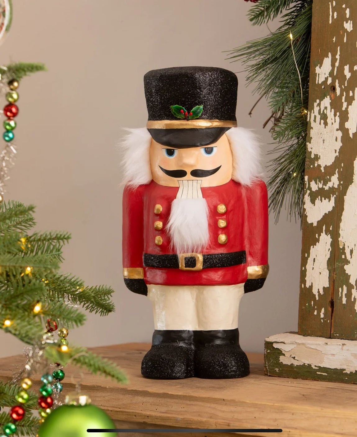 Bethany Lowe Christmas Retro Look 14” Chestnut Charlie Nutcracker TD3183 - The Primitive Pineapple Collection