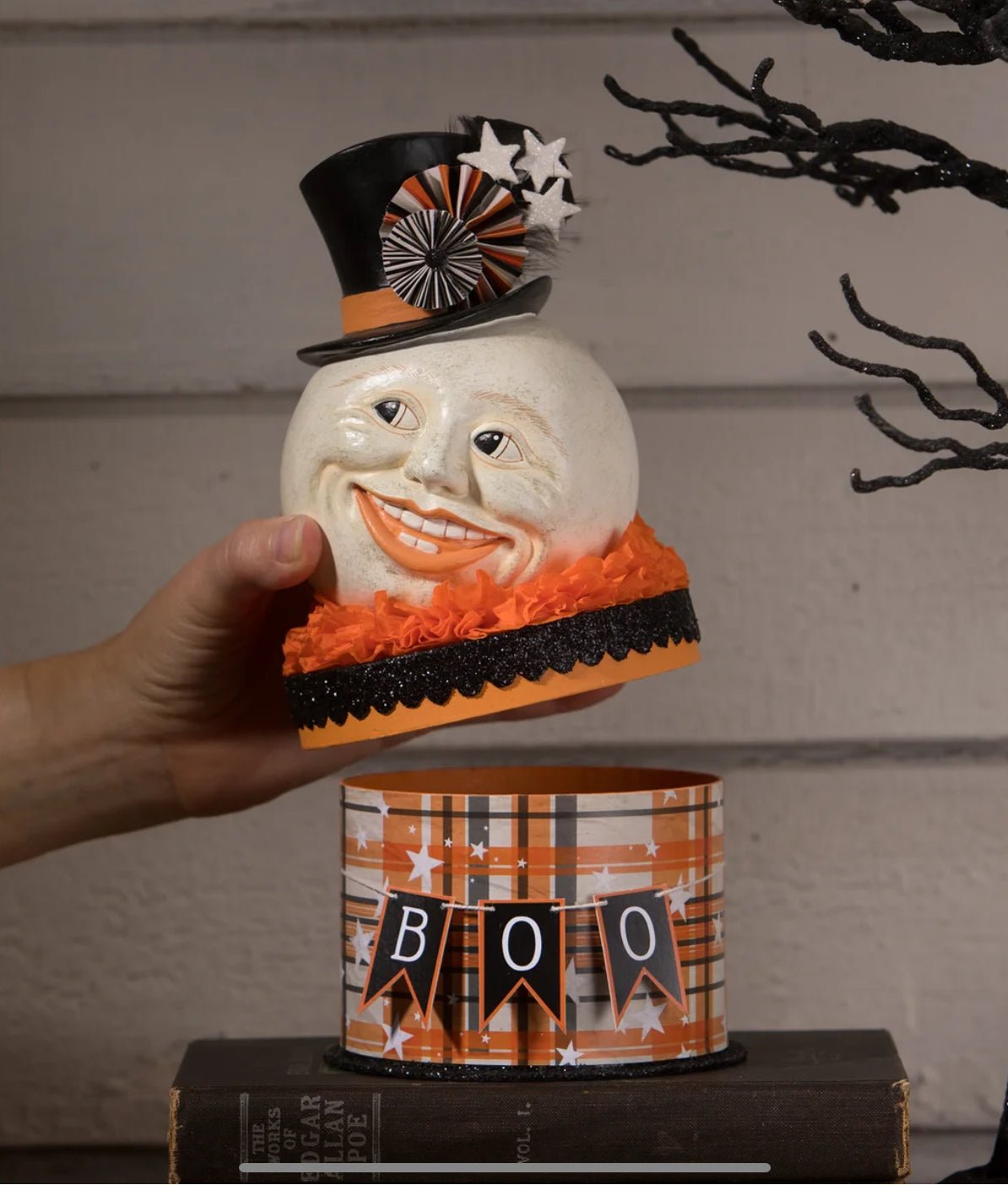 Bethany Lowe Halloween Retro Moon Man on Box TL3357 - The Primitive Pineapple Collection