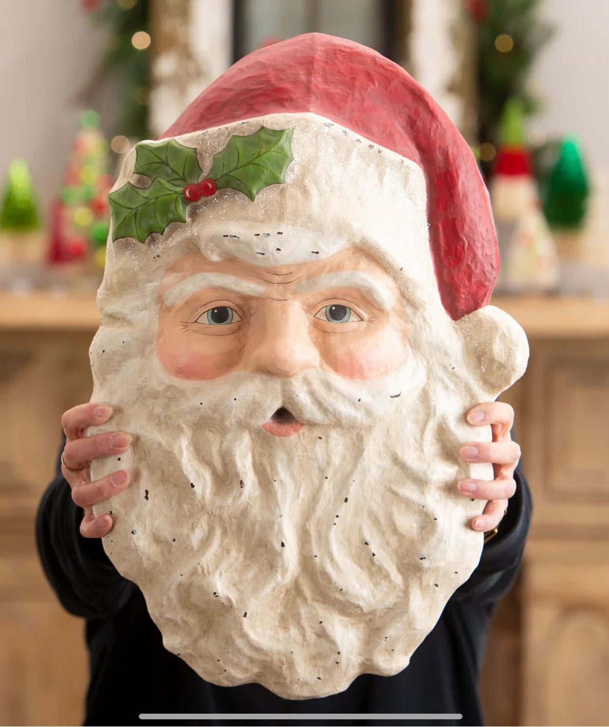 Bethany Lowe Christmas Vintage 20.5” Large Vintage Santa Head TD3176 - The Primitive Pineapple Collection