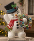 Bethany Lowe Christmas Large 17.25” Snowman with Wreath TJ3321 - The Primitive Pineapple Collection