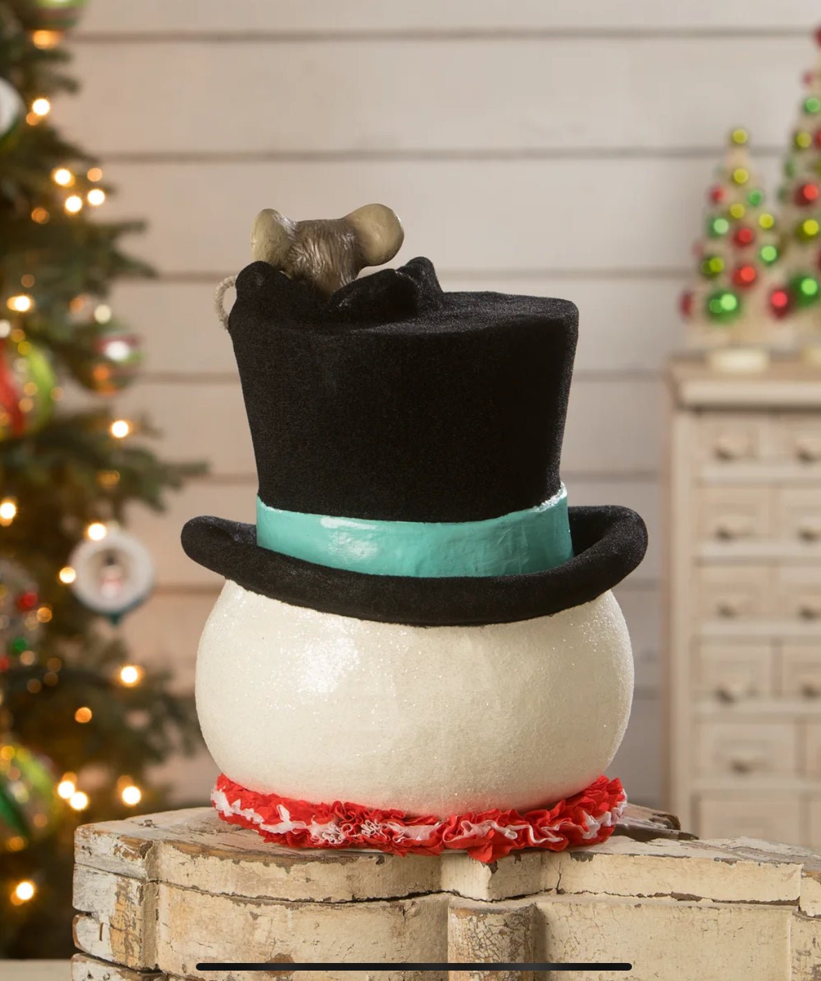Bethany Lowe Christmas 14” Jolly Snowman Top Hat Surprise TD2140 - The Primitive Pineapple Collection
