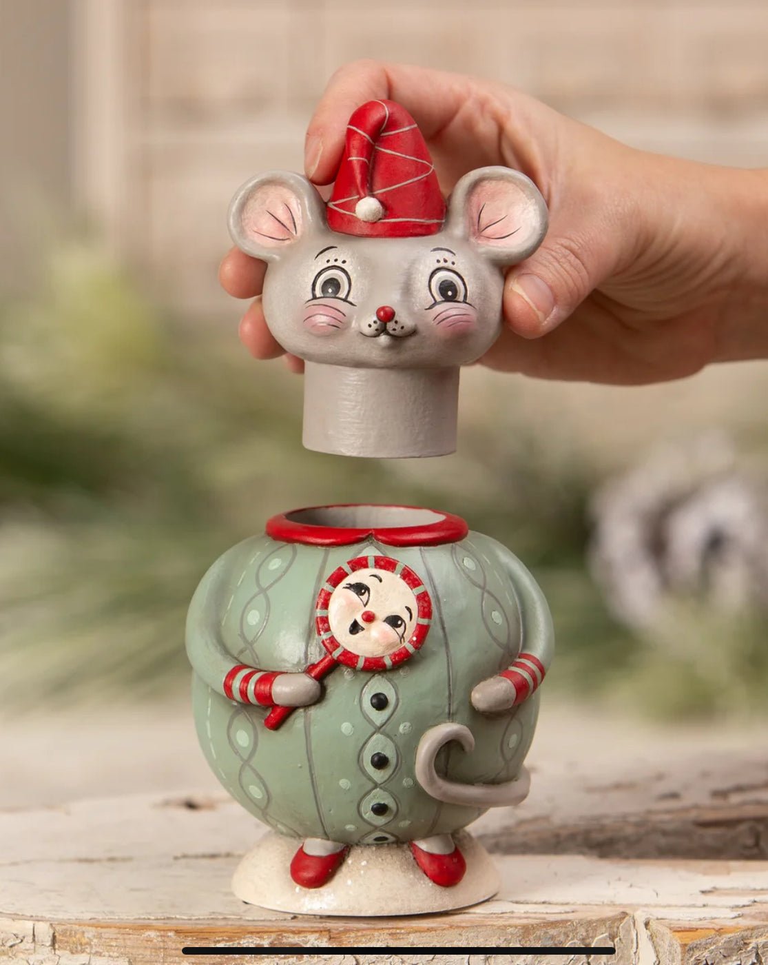 Bethany Lowe Christmas Johanna Parker Spencer Squeak Dreams Jar JP3035 - The Primitive Pineapple Collection