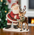 Bethany Lowe Christmas 13” Retro Santa With Reindeer Large TD9025 - The Primitive Pineapple Collection