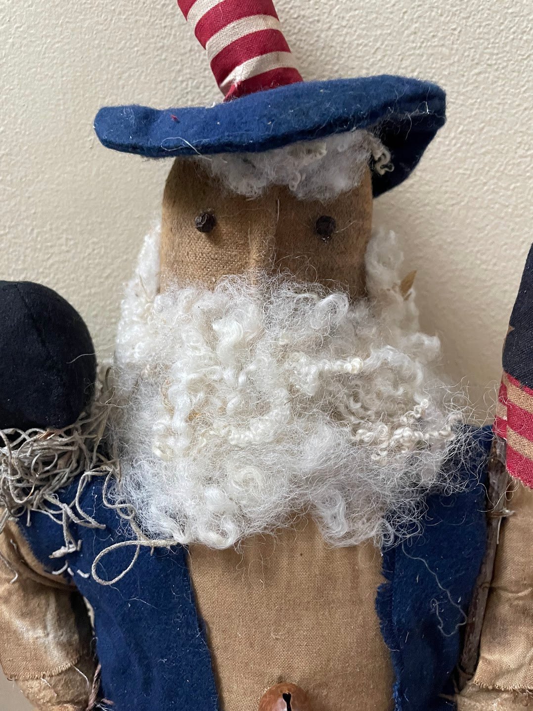 Primitive Handcrafted Patriotic Americana Uncle Sam Doll w/ Flag/Star 14" - The Primitive Pineapple Collection