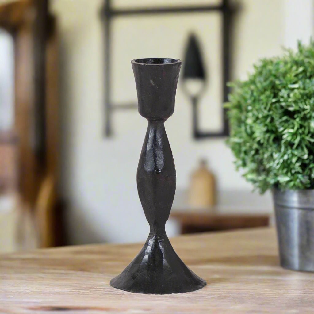 Primitive Colonial 5.5 - Inch Plymouth Cast Iron Taper Candle Holder - The Primitive Pineapple Collection