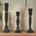 Primitive Colonial Newtown 3 pc Cast Iron Taper Candle Holder Set - The Primitive Pineapple Collection