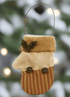 Primitive Christmas 6” Rustic Gingham Mitten w/ Holly and Bells Ornament - The Primitive Pineapple Collection