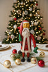 Primitive Christmas 11.25" Recycled Metal Woodland Santa w/ Tree Figurine - The Primitive Pineapple Collection