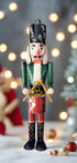 Primitive Christmas 15” Recycled Metal Christmas Green Nutcracker - The Primitive Pineapple Collection