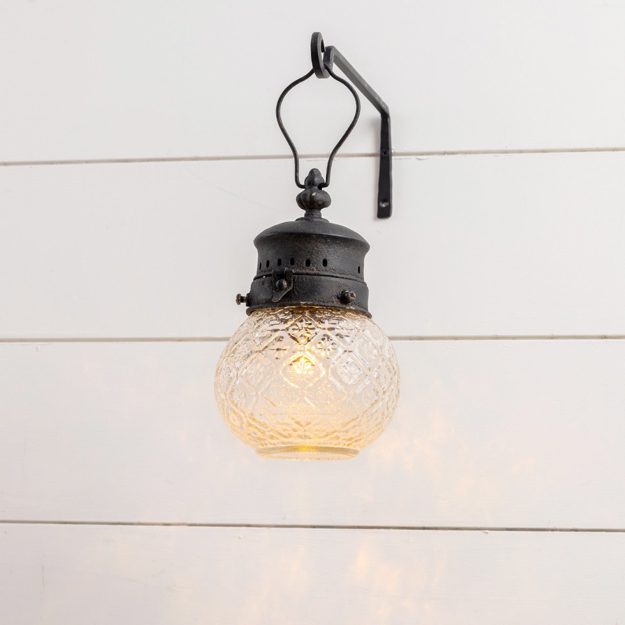 Primitive Ragon House LED Black Edison Light w/ Glass Globe Tabletop/Hanging - The Primitive Pineapple Collection
