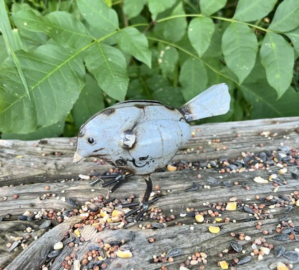 Primitive Farmhouse Recycled Metal 6" Gray Baby Chick Figurine - The Primitive Pineapple Collection