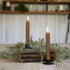 Primitive Country 7" 3D Flame 2 pc Beige Flicker Taper Candle 6hr timer - The Primitive Pineapple Collection