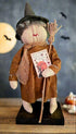 Primitive Folk Art USA Halloween Witch w/ Kitchen Blessing Sign 15" - The Primitive Pineapple Collection