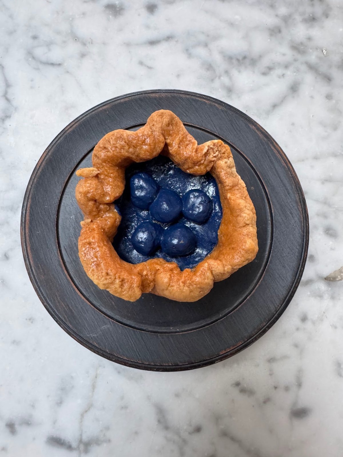 Primitive Farmhouse Handcrafted 4" Faux Blueberry Tart - The Primitive Pineapple Collection