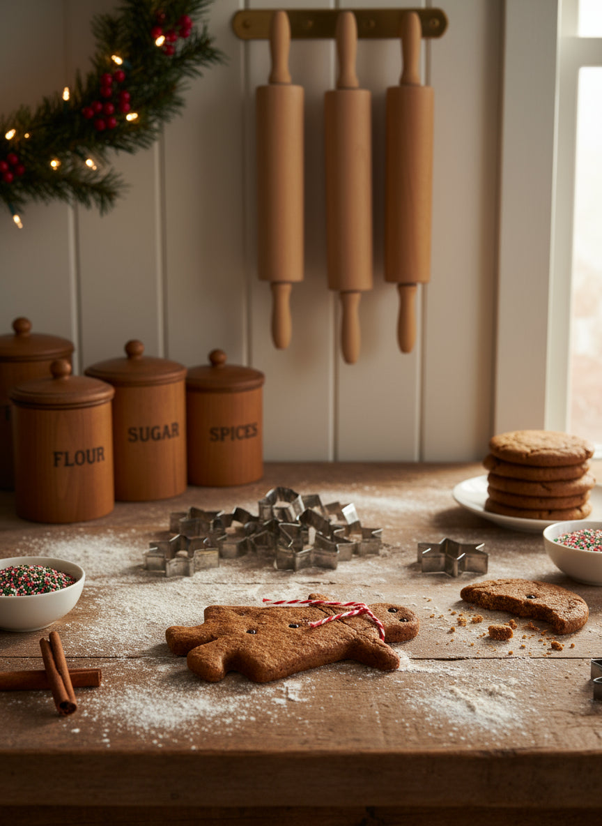 Primitive Handcrafted 5" Rustic Christmas Gingerbread Lady Bowl Filler - The Primitive Pineapple Collection
