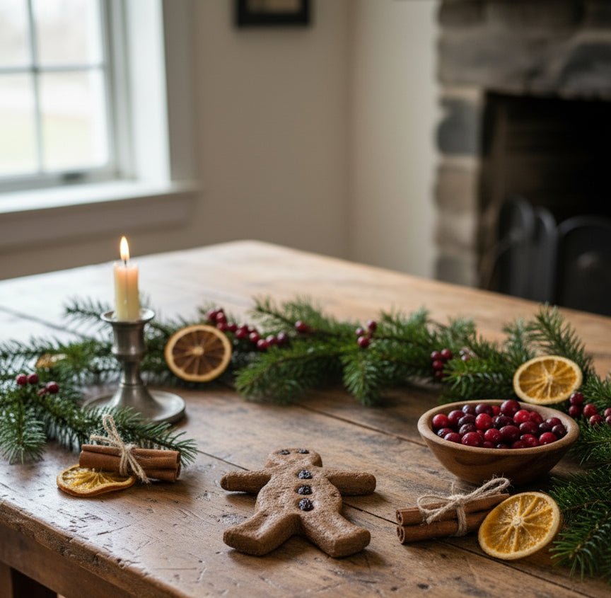 Primitive Christmas 7" Gingerbread Man Cookie w/Raisin Eyes - The Primitive Pineapple Collection