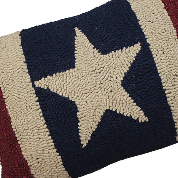 Primitive/Country Folk art Hooked Freedom Hooked 14"x20" Pillow - The Primitive Pineapple Collection