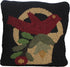 Primitive/Country Folk art Hooked 14” Prim Bird in Basket Pillow - The Primitive Pineapple Collection