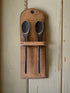 Primitive Handcrafted USA Colonial Wood Distressed Mustard Spoon Rack - The Primitive Pineapple Collection
