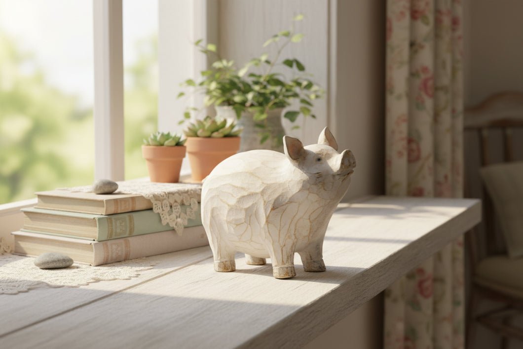 Farmhouse Rustic Small Little Resin Pig - The Primitive Pineapple Collection