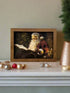 Handcrafted 7.5" Canvas on Wood Night Before Christmas Santa Framed Art - The Primitive Pineapple Collection