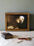 Handcrafted 7.5" Canvas on Wood Colonial Praying Man Framed Art - The Primitive Pineapple Collection
