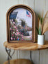 Handcrafted Retro 8" Canvas on Wood Arch Top Beach House Framed Art - The Primitive Pineapple Collection