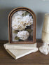 Handcrafted Retro 8" Canvas on Wood Arch Top Hydrangea Painting Framed Art - The Primitive Pineapple Collection