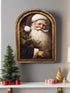Handcrafted 8" Canvas on Wood Christmas Vintage Kris Kringle Framed Art - The Primitive Pineapple Collection