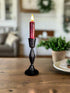 Primitive Handcrafted Grungy 4” Burgundy Glow Taper w/Timer - The Primitive Pineapple Collection