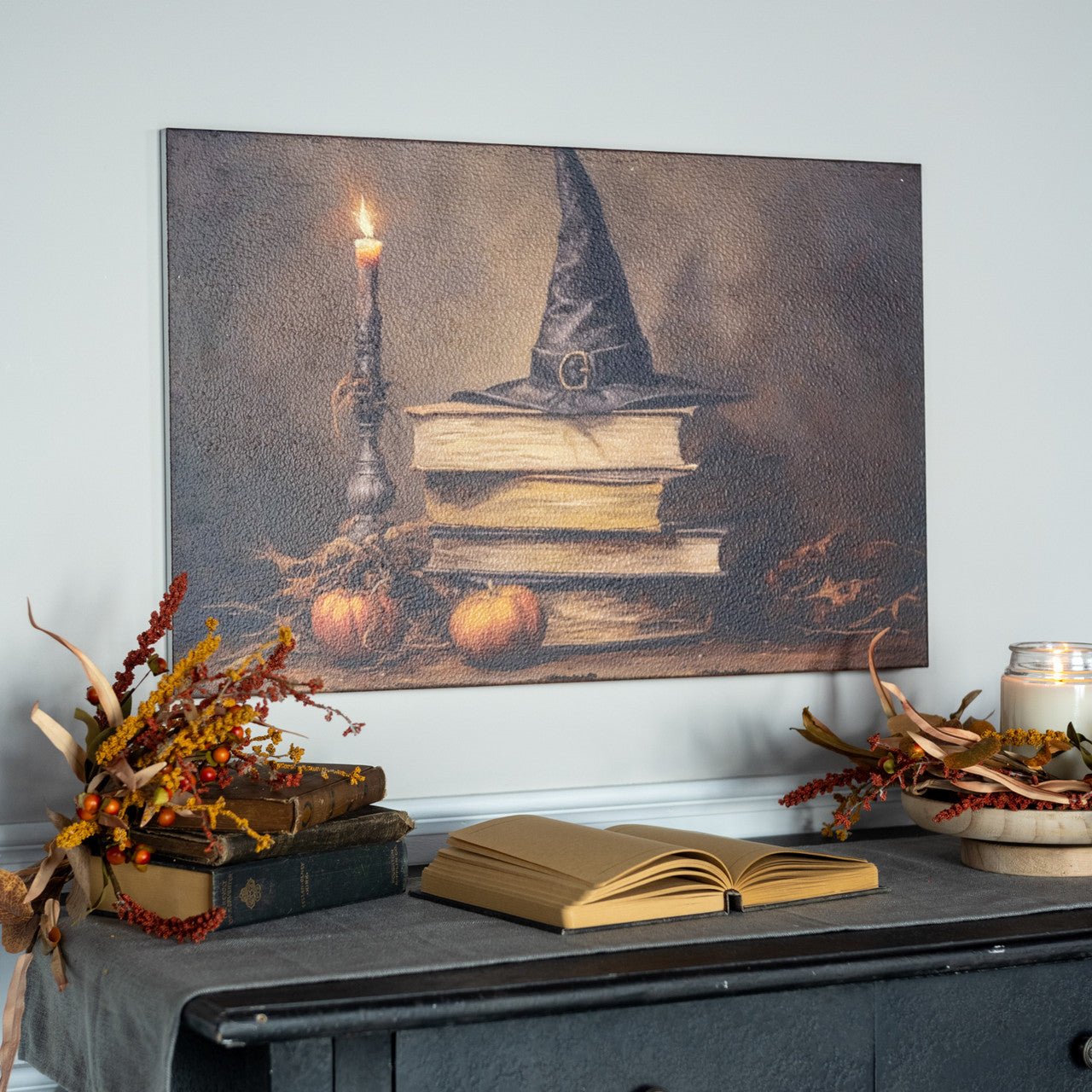 Ragon House Halloween Fall 28" Witch Book Stack Print - The Primitive Pineapple Collection