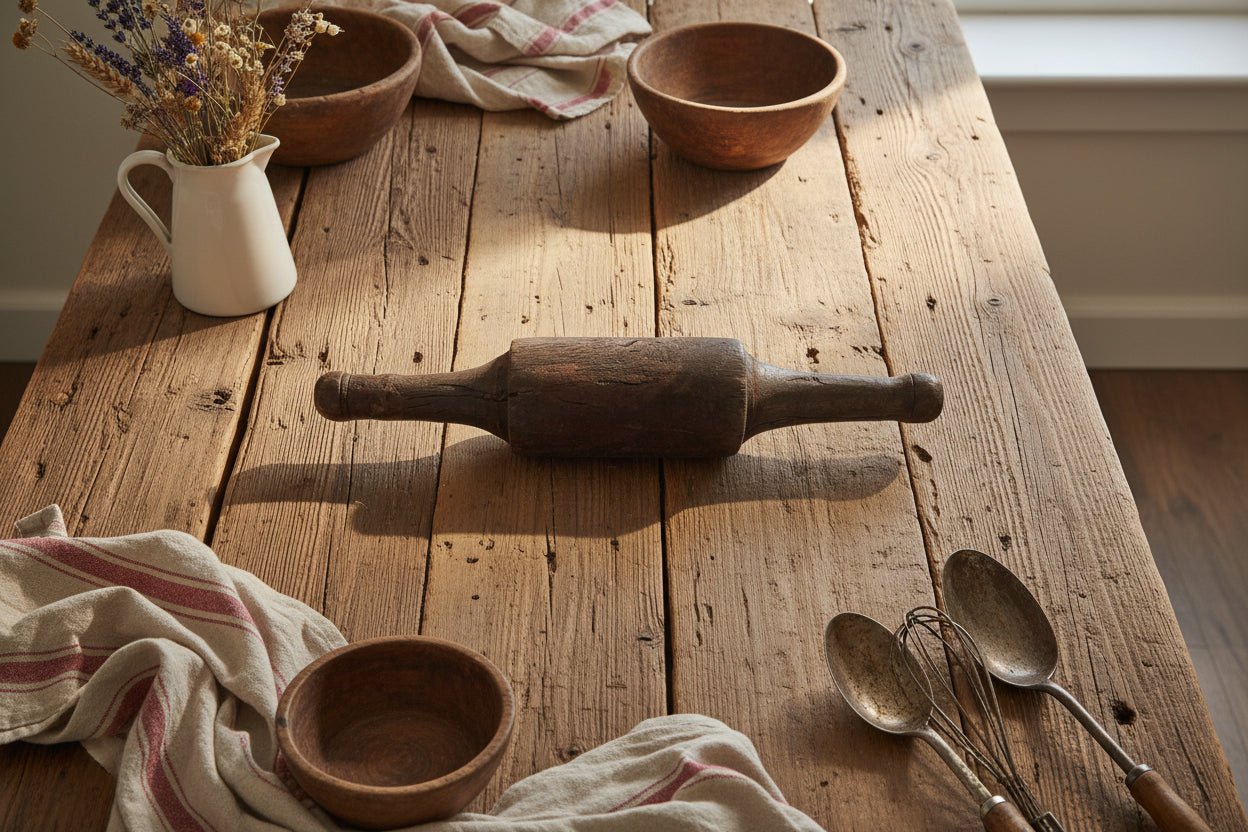 Primitive Vintage Distressed Wood Rolling Pins - The Primitive Pineapple Collection