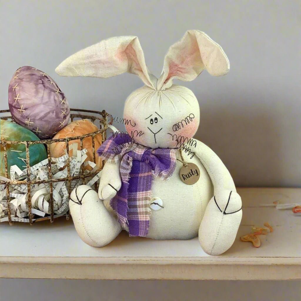 Primitive Easter Honey and Me Bunny Rusty the Rabbit 7.5" - The Primitive Pineapple Collection