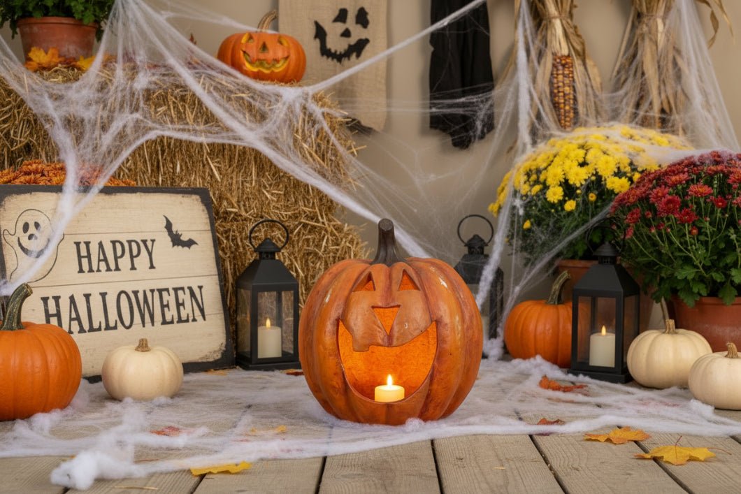 Halloween Fall Ragon House Outdoor 15” Orange Big Mouth Pumpkin Luminary - The Primitive Pineapple Collection