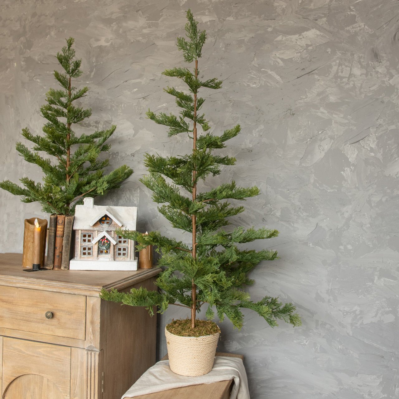 Ragon House Primitive Farmhouse Rustic 47.25" Pine Tree w/Braided Pot - The Primitive Pineapple Collection