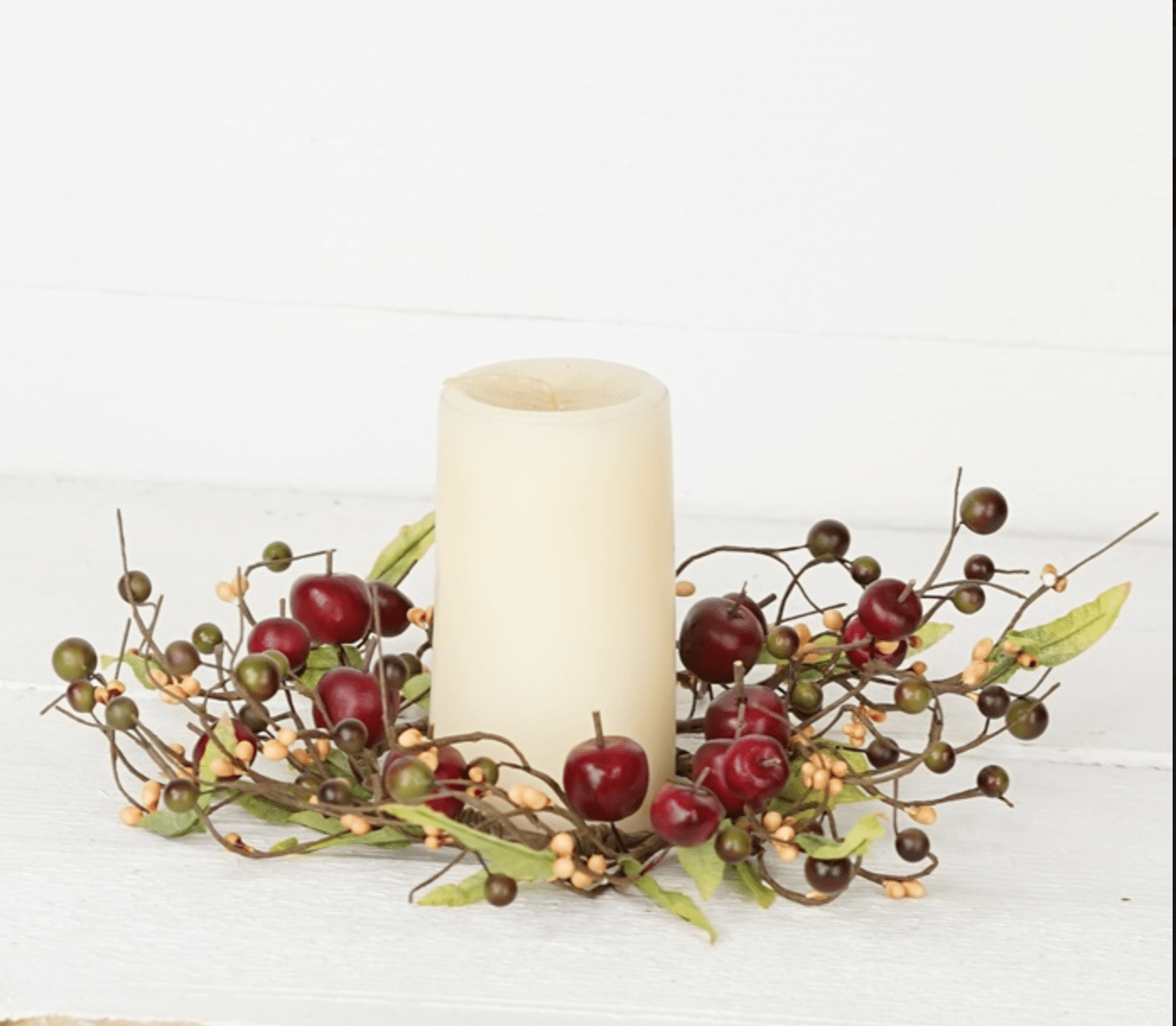 Primitive Farmhouse 4" Country Apple Berry Candle Ring - The Primitive Pineapple Collection