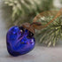 Christmas Handmade 1” Crackle Purple Heart Ornaments 6 pc Set - The Primitive Pineapple Collection