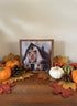 Primitive Handcrafted 6" White Barn w/Quilt in Fall Block Shelf Sitter - The Primitive Pineapple Collection