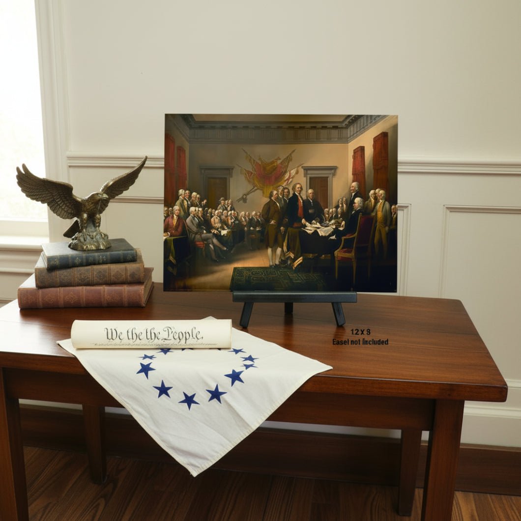 Declaration of Independence Metal Sign - Patriotic Wall Decor 12x8 - The Primitive Pineapple Collection