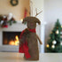 Primitive Christmas Rustic 12" Stiffened Primitive "North Pole" Reindeer Hanger - The Primitive Pineapple Collection