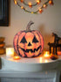 Primitive Handcrafted Halloween Chunky Wood Jack O Lantern 5" Shelf Sitter - The Primitive Pineapple Collection