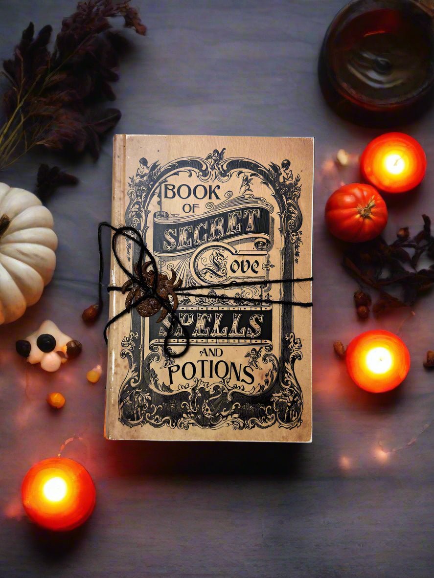 Handcrafted Vintage Look Halloween Secret Spells and Potion Book - The Primitive Pineapple Collection