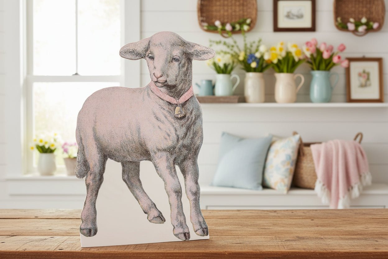Ragon House 36" Standing Sheep Dummy Board | Primitive Easter Decor - The Primitive Pineapple Collection
