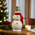 Ragon House Christmas 10.5” Vintage Looking Snowman Figurine w/ Gold Top Hat - The Primitive Pineapple Collection