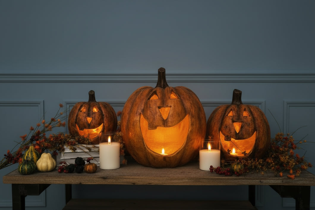 Ragon House Mache 8" Terracotta Big Mouth Pumpkin Jack O Lantern Halloween - The Primitive Pineapple Collection