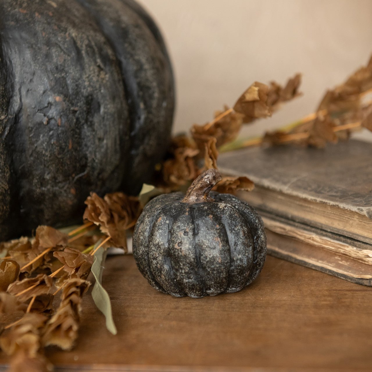 Ragon House Halloween Fall 2.75" Black Short Pumpkin - The Primitive Pineapple Collection